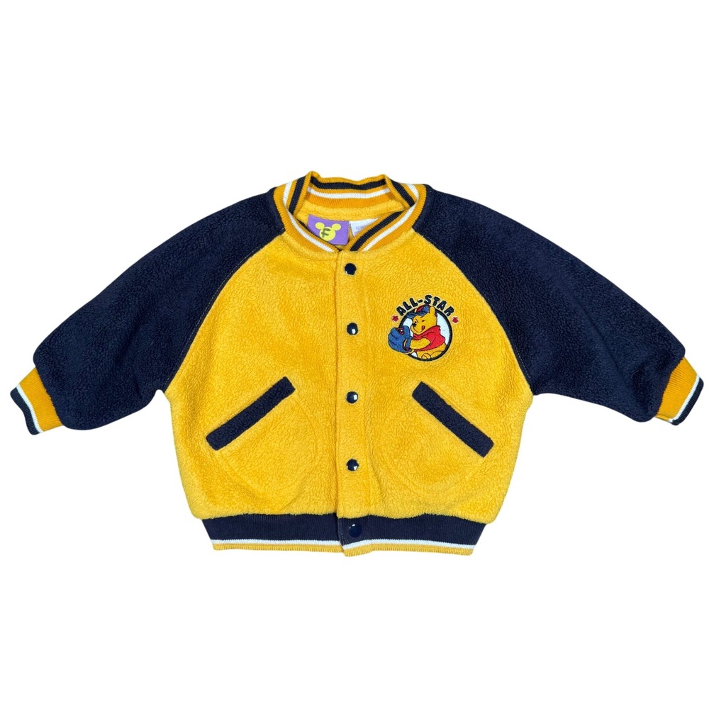 Vintage Disney Winnie the Pooh Fleece‎ Varsity Jacket 12M